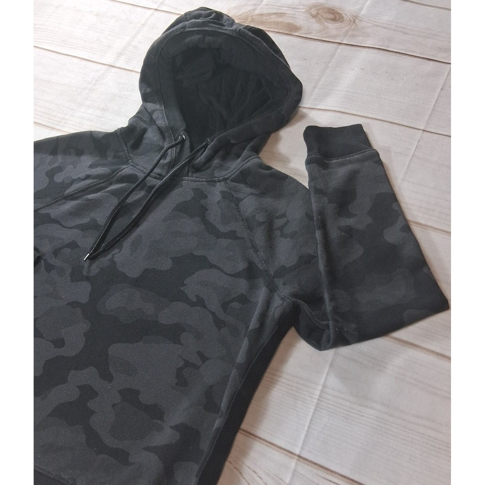Calvin Klein Performance Hoodie Womens M Camo Print Cropped Pullover V-Neck Soft